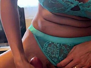 wife porn submitted by wifebucket - my perfect blonde wife in blue lace lingerie riding and sucking my cock until it explodes