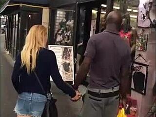 On my second day in Paris, I flash my big black cock to these sluts.