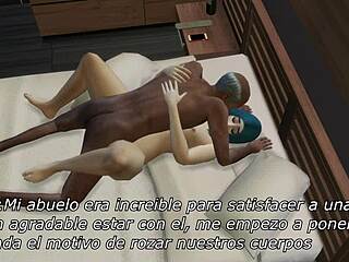 Young 18+ girl strikes deal with grandfather involving blowjob and riding in 3D cartoon. Missionary and oral scenes intensify the encounter.