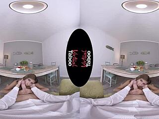 Brunette Gives Blowjob And Handjob For Healthy Breakfast