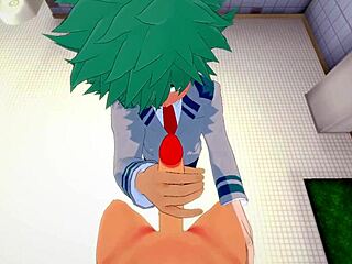 Midoriya's Emotional Handjob and Fucking by Bakugou in the Bathroom