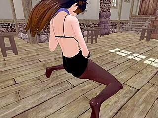 Damn, Genshin Impact babe with big tits gives wild footjob to monster cock!