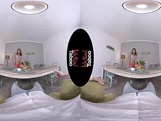 Brunette Gives Blowjob And Handjob For Healthy Breakfast