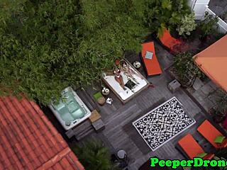 Drone Spies Lesbians Licking Pussy Outdoor!