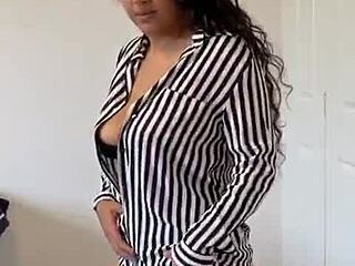 this young spanish girl is showing her natural tits and ass.