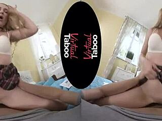 金发大奶美女在虚拟禁忌中表演口交和手交