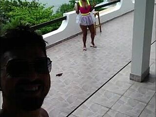 Lunna Vaz and I banged hard on the balcony during a wild party.