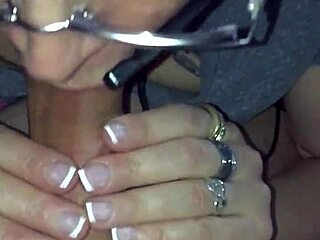 Slo-mo blowjob with explosive cumshot action