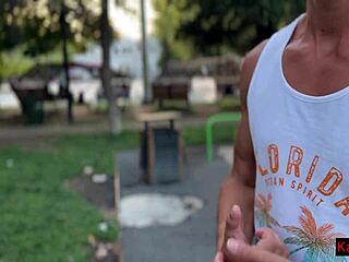 I picked up a stranger at the sports ground for wild outdoor anal.