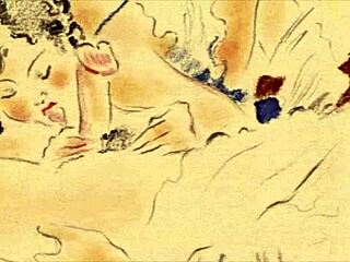 vintage erotic drawings in classic retro style