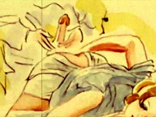 vintage erotic drawings in classic retro style