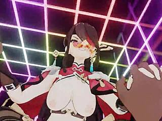 Masked character beidou takes a casual ride in this 3d scene