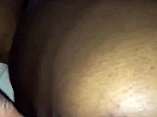 The ebony beauty with a big fat ass gets her pussy pounded from behind