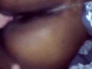 The ebony beauty with a big fat ass gets her pussy pounded from behind