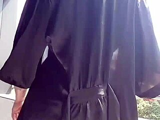 neighbors can't stop staring at my milf curves. caught me touching myself in secret!