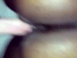 The ebony beauty with a big fat ass gets her pussy pounded from behind