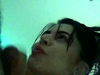 She cums on his cock, then sucks his cum