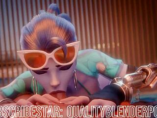 Widow deepthroats huge cock on beach swallow