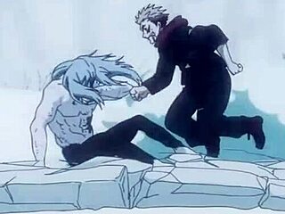 Itadori battles Mahito in skyfall hentai scene