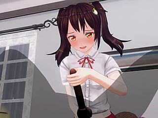 Uncensored Anime: Little Sister Teases with Anal Play