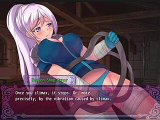 Bound hentai babe in anime game gets toyed and slammed hard.