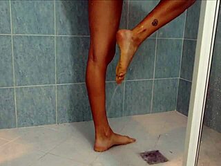 Nasty Latina teen pees in shower for kinky fetish