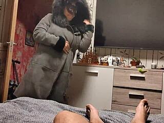 I thank her for the new year gift as she rides cowgirl to creampie