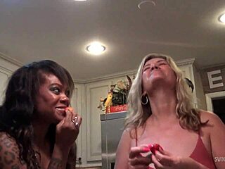 hot ebony lesbians licking and playing with toys! 🔥