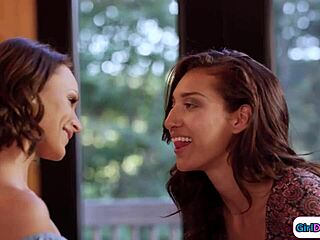 Dared my straight chick to kiss my lesbian girlfriend. Things got steamy fast with oral action!