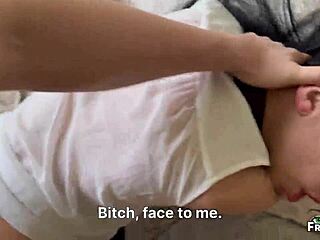 Stepmother visits stepson for some dirty talk fucking, close up on her ass in leggings.