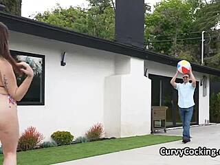 Curvy Bikini Beauty Titty Fucks Hard