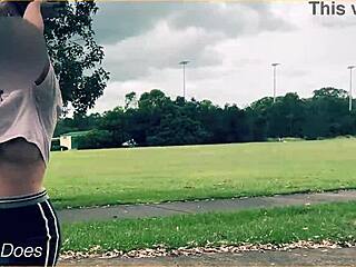 is this milf flashing her tits outdoors?