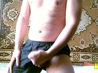 Young 18+ Masturbates To Big Cock Alone