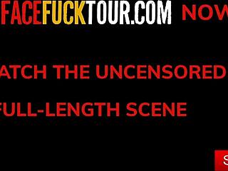 This amateur babe learns deep throat in a face fuck tour