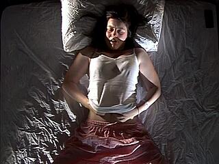 Sexy Brunette Soaks Her Grey Panties With Multiple Orgasms.