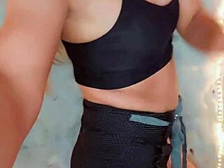 beautiful transvestite touches gently