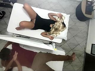 Latina housewife gets fucked beside husband during couple massage