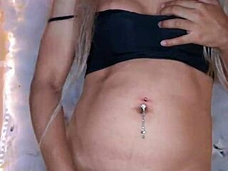 beautiful transvestite touches gently