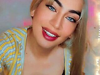 beautiful transvestite touches gently