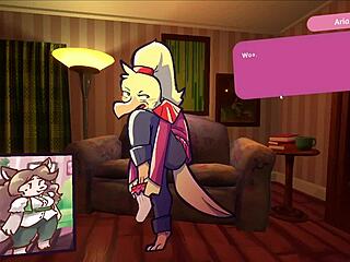 two furry chicks strip during poker game