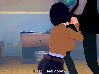 Koikatsu Mikasa and Eren in uncensored anime sex action. So hot! 😘