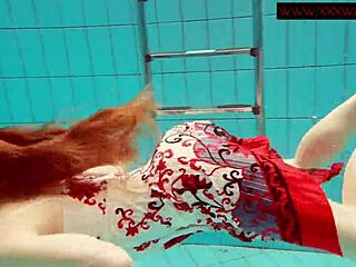 hairy ginger polish teen 18+ swims underwater