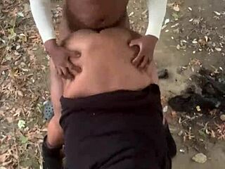 Fucking under the bridge with big tits.