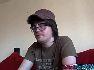 yo, check this cute ebony princess out! she's sucking a nerd's cock like a pro.