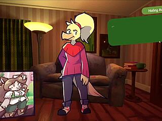 two furry chicks strip during poker game