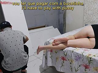 Teen seduces repairman and pays with hardcore blowjob action