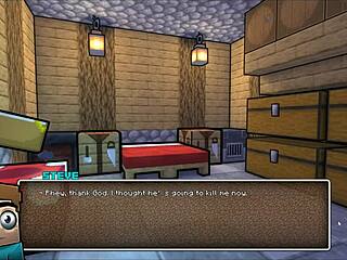 in hornycraft parody, steve fucks a sexy watermelon with big tits in cute outfit