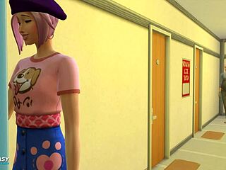 Is Miko Ojo licking and riding in cowgirl with the old neighbor in Sims 4?