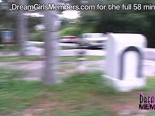 Wet t-shirt teen flashes in public, annoying the neighbors big time