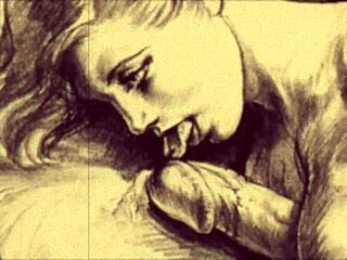 Vintage erotic drawings from retro cartoons
